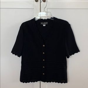 St. John knit top with gold buttons
